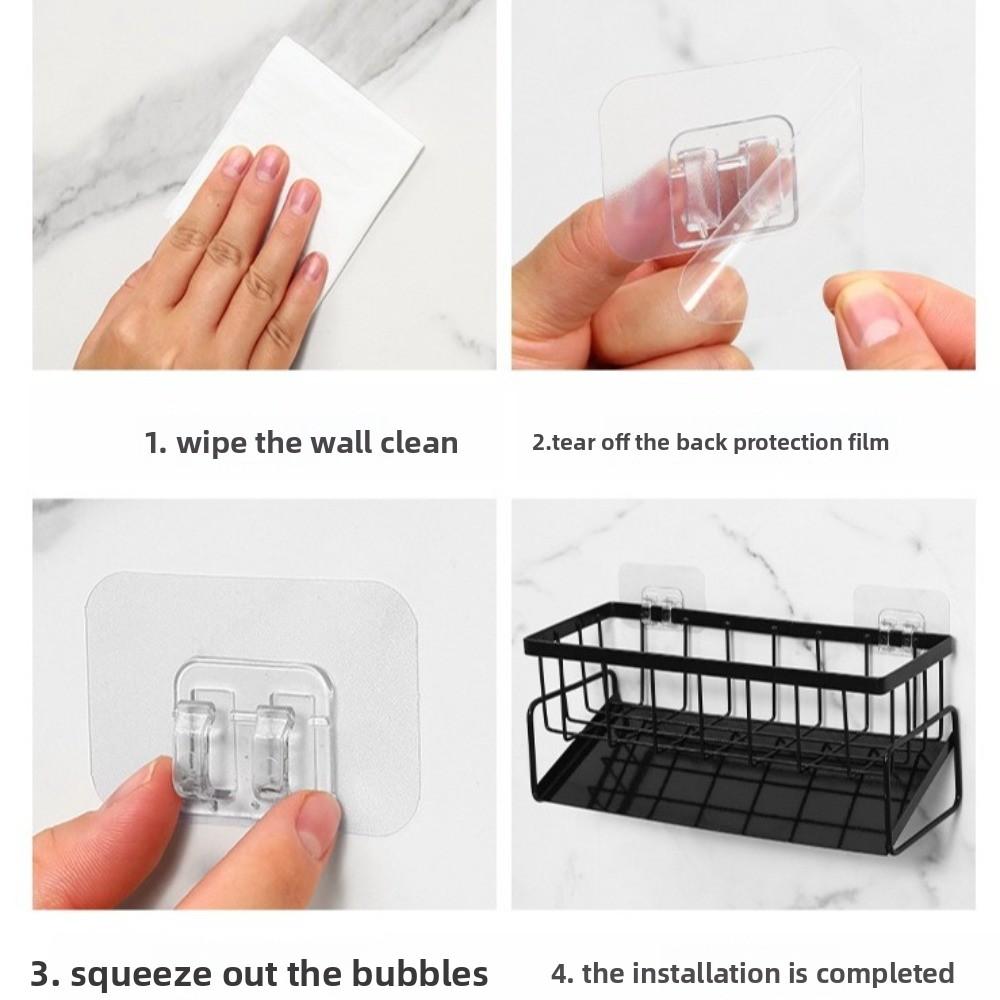10PCS Wall-mounted Buckle Hook Transparent Kitchen Bathroom Sticky Hook