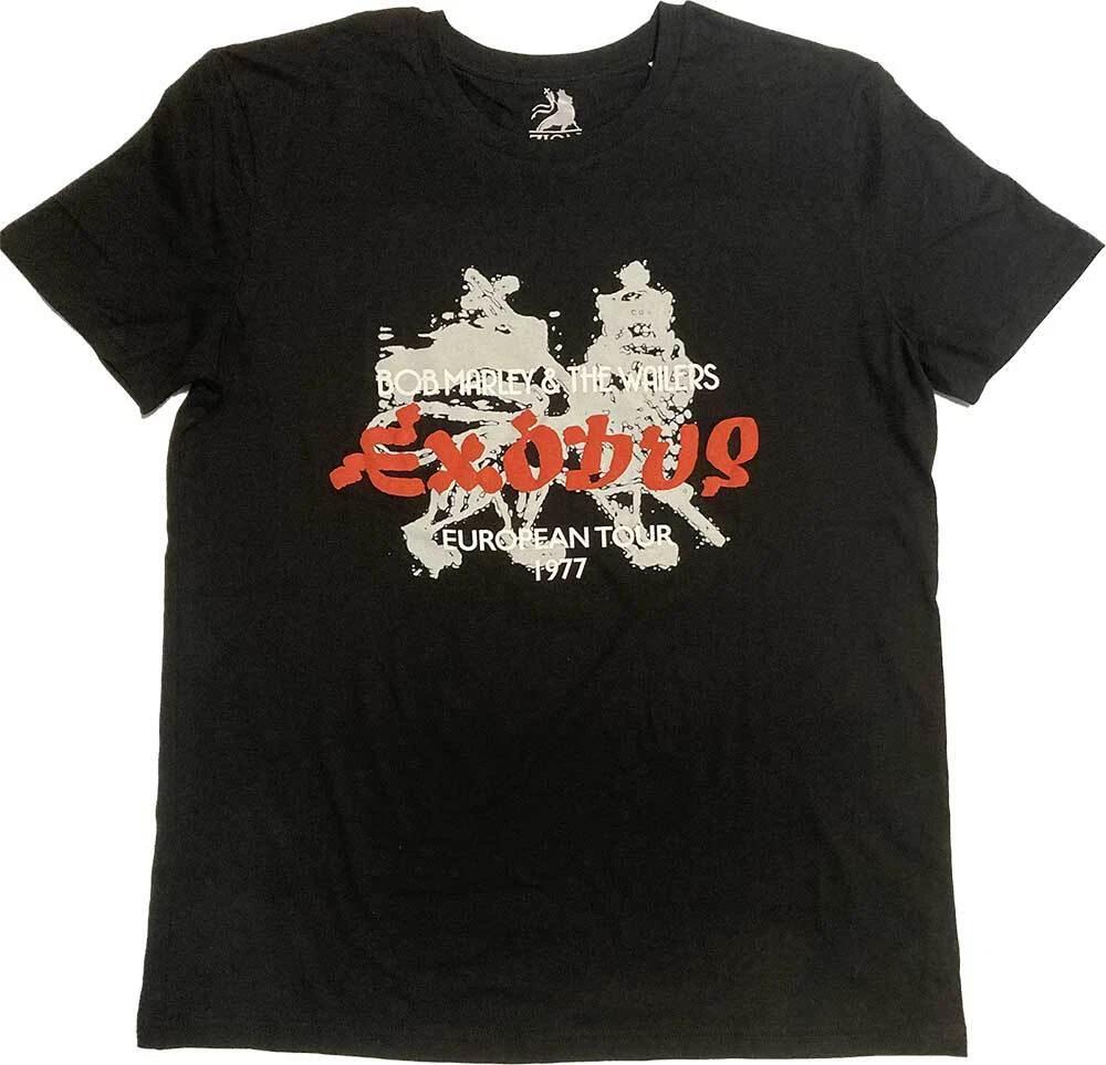 Bob Marley Unisex Hi-Build T-Shirt: Exodus European Tour  77 (Hi-Build) (Medium) S
