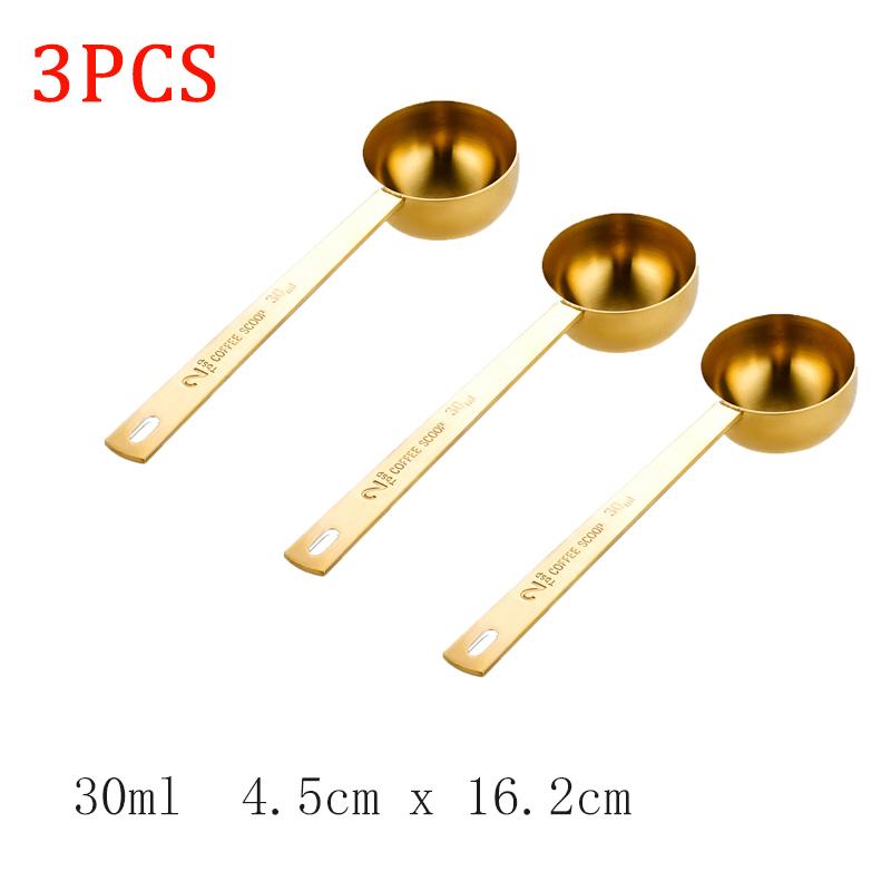 2/3PCS 15/30ML Stainless Steel Coffee Measuring Spoon Long Handle Coffee Spoon Baking Accessories Tool Spoon Kitchen Tool