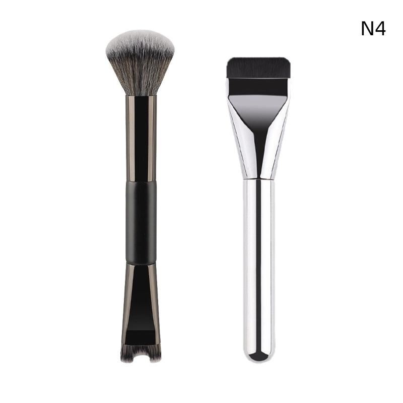 Professional Makeup Brush Set 2/3 Pcs Double-headed U-Shape Foundation Black Eyeshadow Contour Brushes Travel Cosmetic Kit