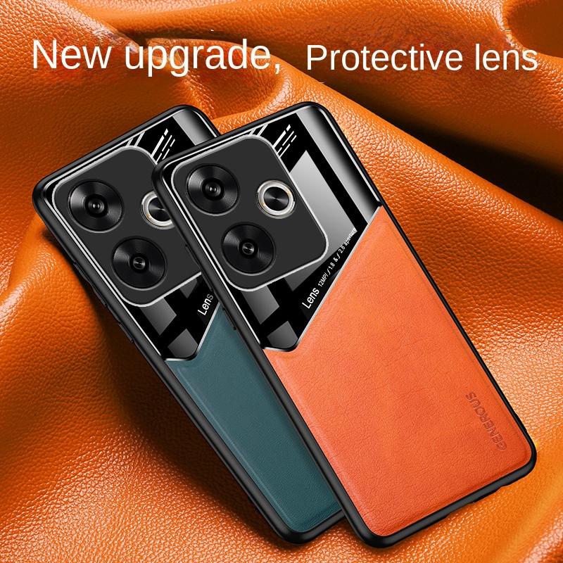 For Xiaomi POCO F6 Pro Case Luxury Soft Leather Texture Magnetic Protective Back Cover Case For Xiaomi POCO F6 F6Pro Phone Shell