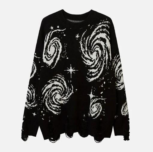 Winter Loose Fitting Long Sleeved Sweater Casual And Fashionable Top For Men And Women M чёрный