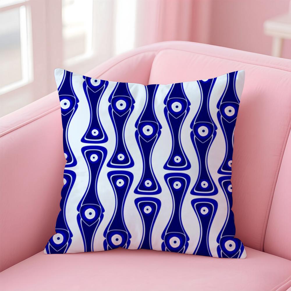 

Art Evil Eye Symbol Cushion Cover Comfortable Reversible Pillow Cover Ideal for Car Sofa Bedroom & Beyond 12x12Inch