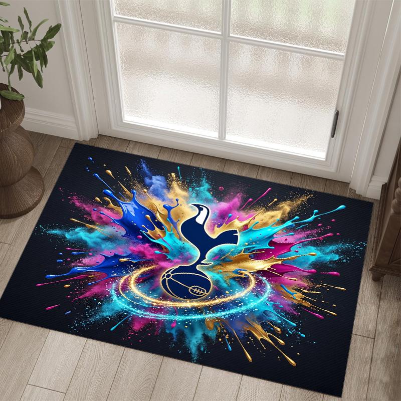 Tottenham Hotspur Design Crystal Velvet Carpet Cozy Non?Slip Printed Rug For Bedroom Living Room Entrance
