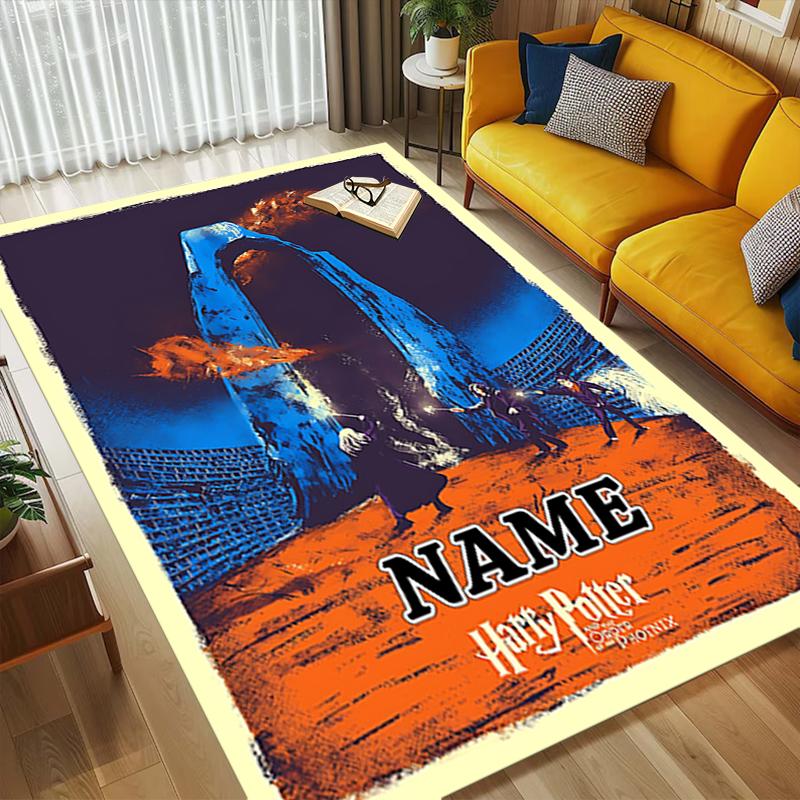 Custom Name Harry Potter Living Room Non-Slip Area Rug Soft Carpet for Bedroom Kids Playroom Sofa Office Home Decor Doormat