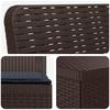 4 Seater Garden Sofa with Cushions Rattan Look PP Brown