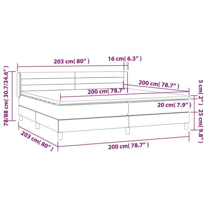 3130381 vidaXL Divan Bed with Mattress Taupe 200x200 Cm Fabric