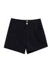 Women's High Waist Black Velvet A-Line Shorts with Elastic Slim Fit for Autumn