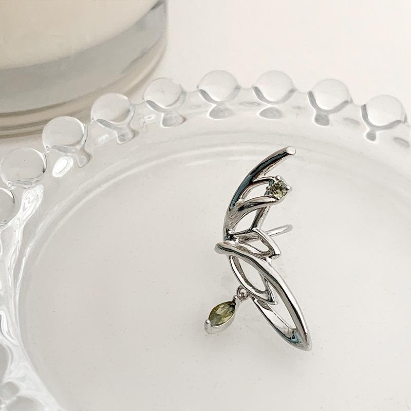 

Fairy Green Zircon Butterfly Ear Cuff - No Piercing Needed, Niche Design