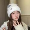 Winter Hat Women's M Standard Sweet and Cute Cat Ears Pullover Hat Versatile Velvet Knitted Hat Warm Ear Protector Cold Hat