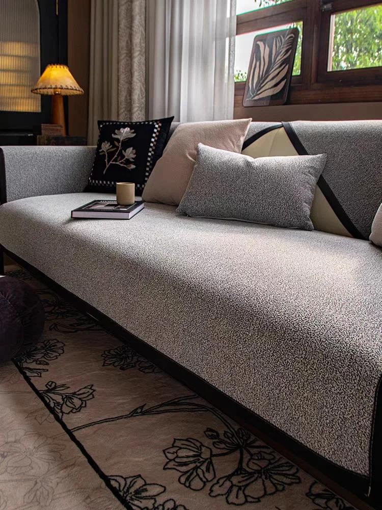 

Современная и простая подушка для дивана, имитация конопли, универсальный водонепроницаемый и противоскользящий однотонный чехол для дивана, гостиная, дом 70x90