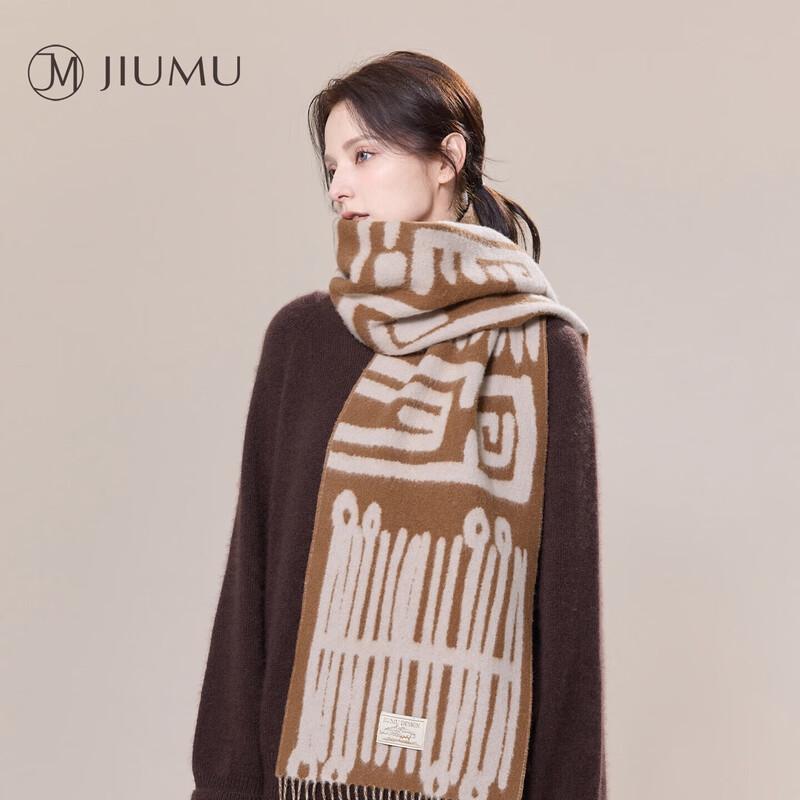 JIUMU Women's Pure Wool SZ085 Double-Sided Scarf