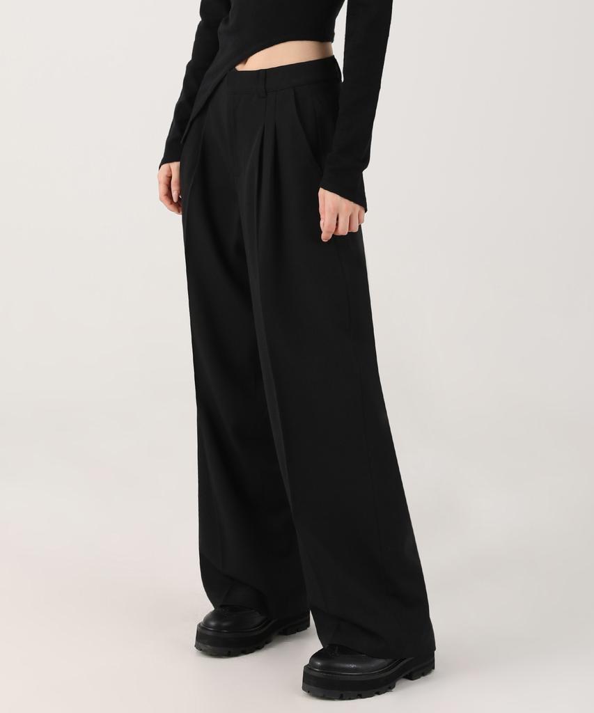 Avandress [Set] Curved Two-Button Blazer & Smart Tuck Slacks