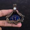 Tree Of Life Faceted Blue Sapphire Pendant Copper Wire Wrapped Pendant Moonstone Pendant Tree Of Life Jewelry Handmade Real Gemstone Pendant