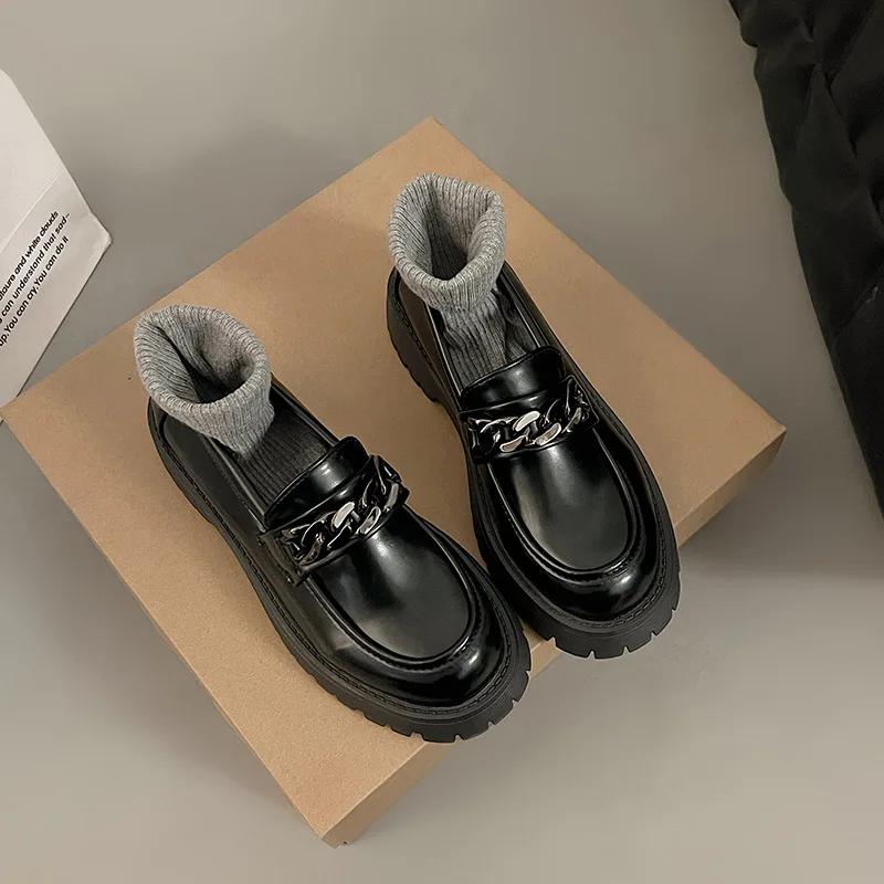 2025Women's Loafers  Spring British Style Slip On Platform Mary Jane Shoes Woman Japanese Jk Uniform Lolita Shoes Women