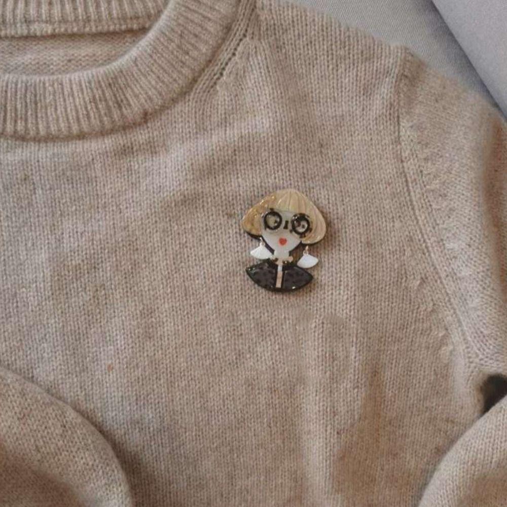 Girl Korean Style Brooch Acrylic Brooch Acetate Fiber Brooch Acetic Acid Brooch Women Collar Pin