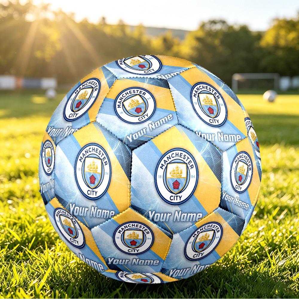 Personalized Size 5 Football Manchester City Pattern Outdoor Game Sports Ball Gift