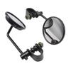 SZYUMO Motorcycle Clamp Mirror, Round Bike, Mirror, General Purpose, Black, Left and Right Set