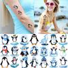 54 Stück Temporäre Tattoos Pinguin-Figuren Wasserdicht Langlebig Körperaufkleber Wintermotive Schneeflocken Cartoon Für Arme