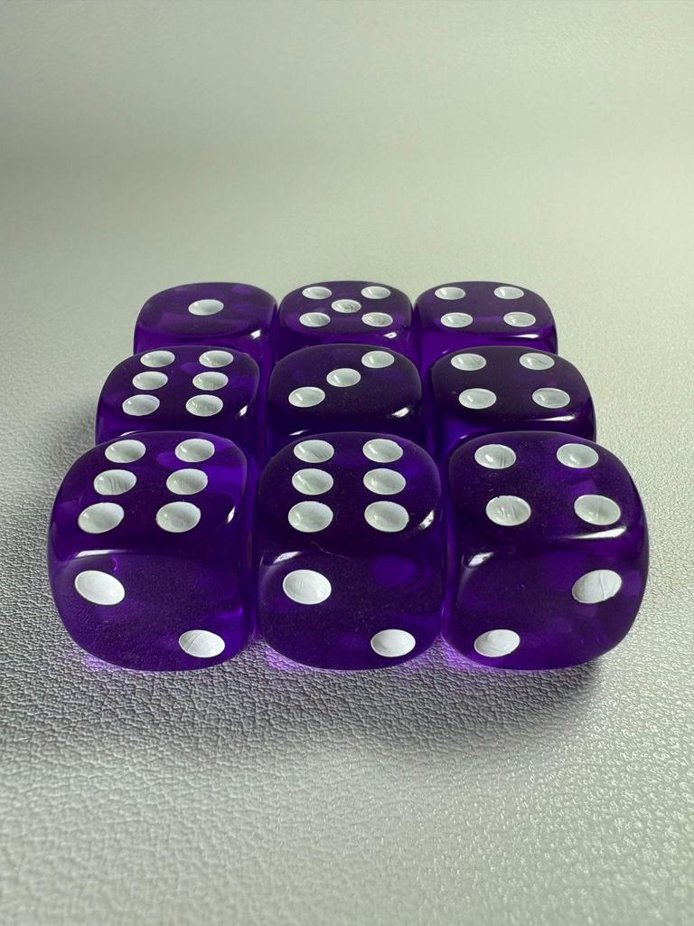 14mm Transparent Colored Acrylic Dice - Rounded Corners for Games & Teaching