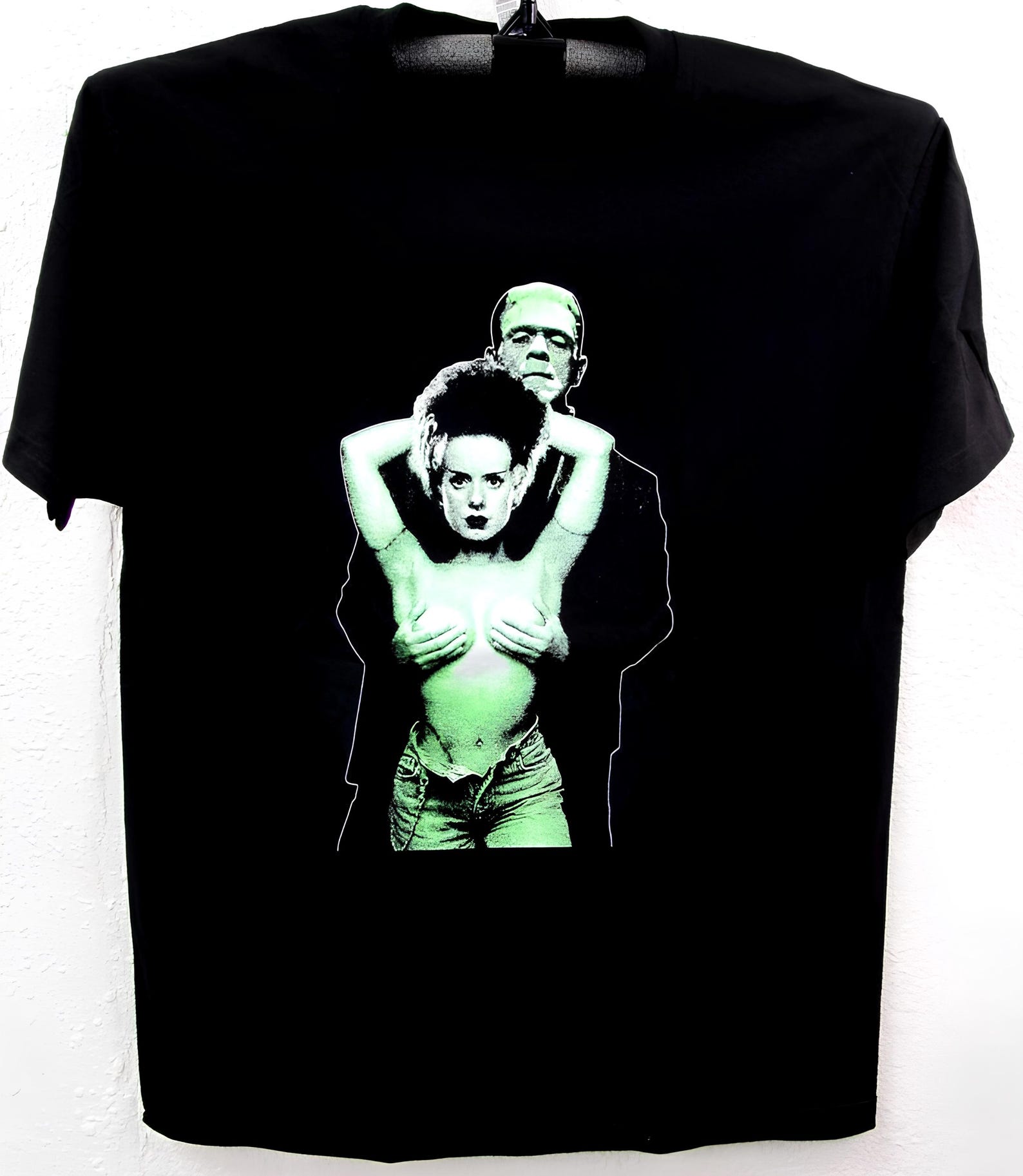 FRANKENSTEIN Tee shirt Bride Horror Monster Movie T shirt Size S-4X Black Casual Gildan 5000 S