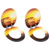 Day and Night - Day and Night Toilet Seat Lid Soft Close 2 Pcs MDF Sheet Design