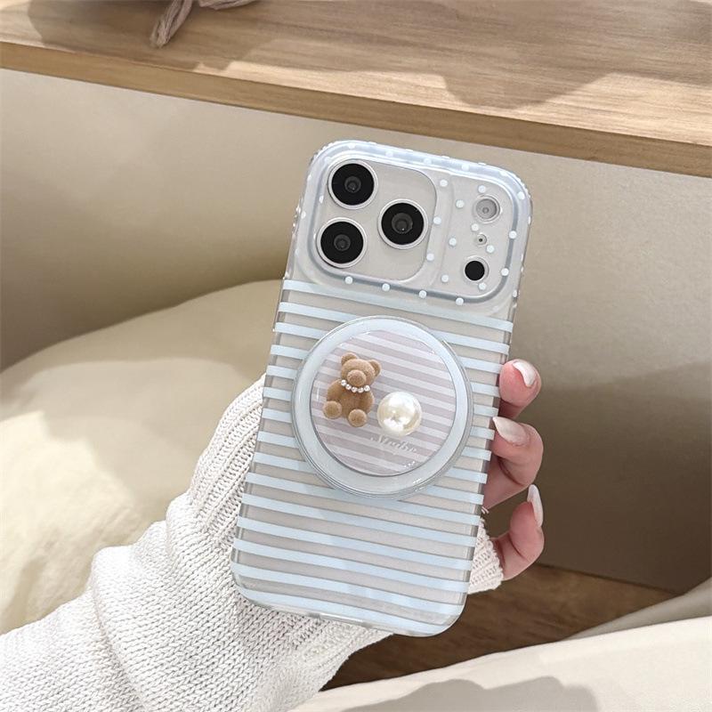 Blue Striped Magnetic Phone Case for iPhone 17/16 Pro Max/15 Pro