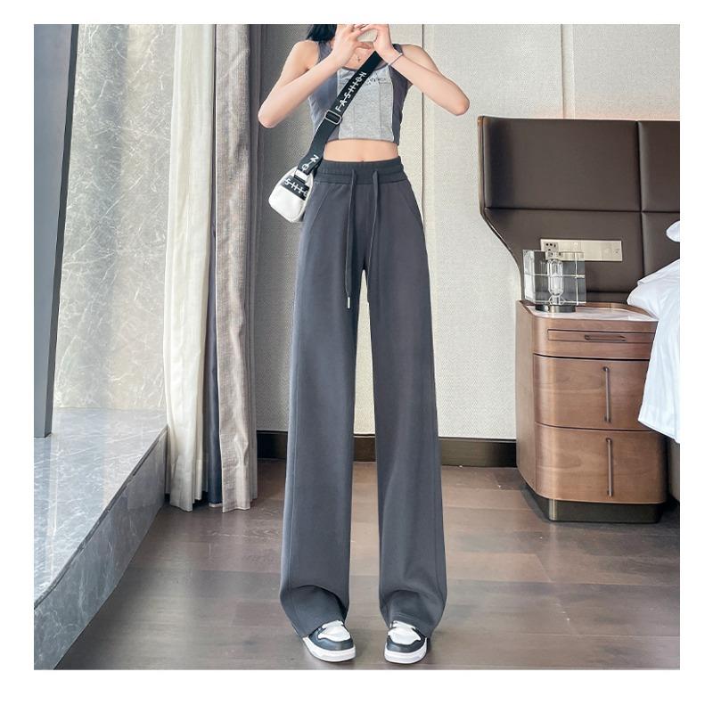 

Серые спортивные штаны для женщин на весну и осень. Новые прямые спортивные штаны с высокой талией. Повседневные широкие брюки с небольшим бананом. 2XL