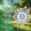 Blue and Golden Mandala Metal Wind Chime Handcrafted Outdoor Garden Decor with Intricate Floral Design Golden Accents Durable Wind Chimes