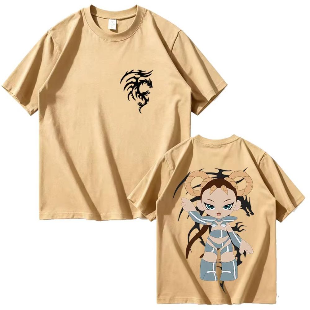 Lola Indigo Graphic Print T Shirt Men Women High Quality Summer Cotton T-shirt Vintage Aesthetic Loose Clothing Tees Streetwears