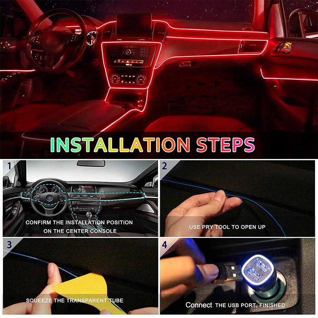Automotive Strip Light LED Universal Colorful USB Interface Performing Stage Fountain Decorative Atmosphere Lamp
