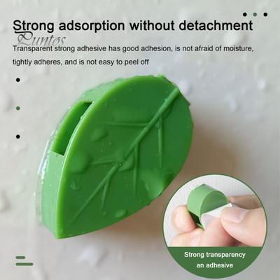 20/60/90 Pcs Plant Vine Fixing Clip Climbing Plant Wall Mount Fixture Clips with Adhesive Stickers Leaf Shaped Plant Fixer Clips for Garden Balcony