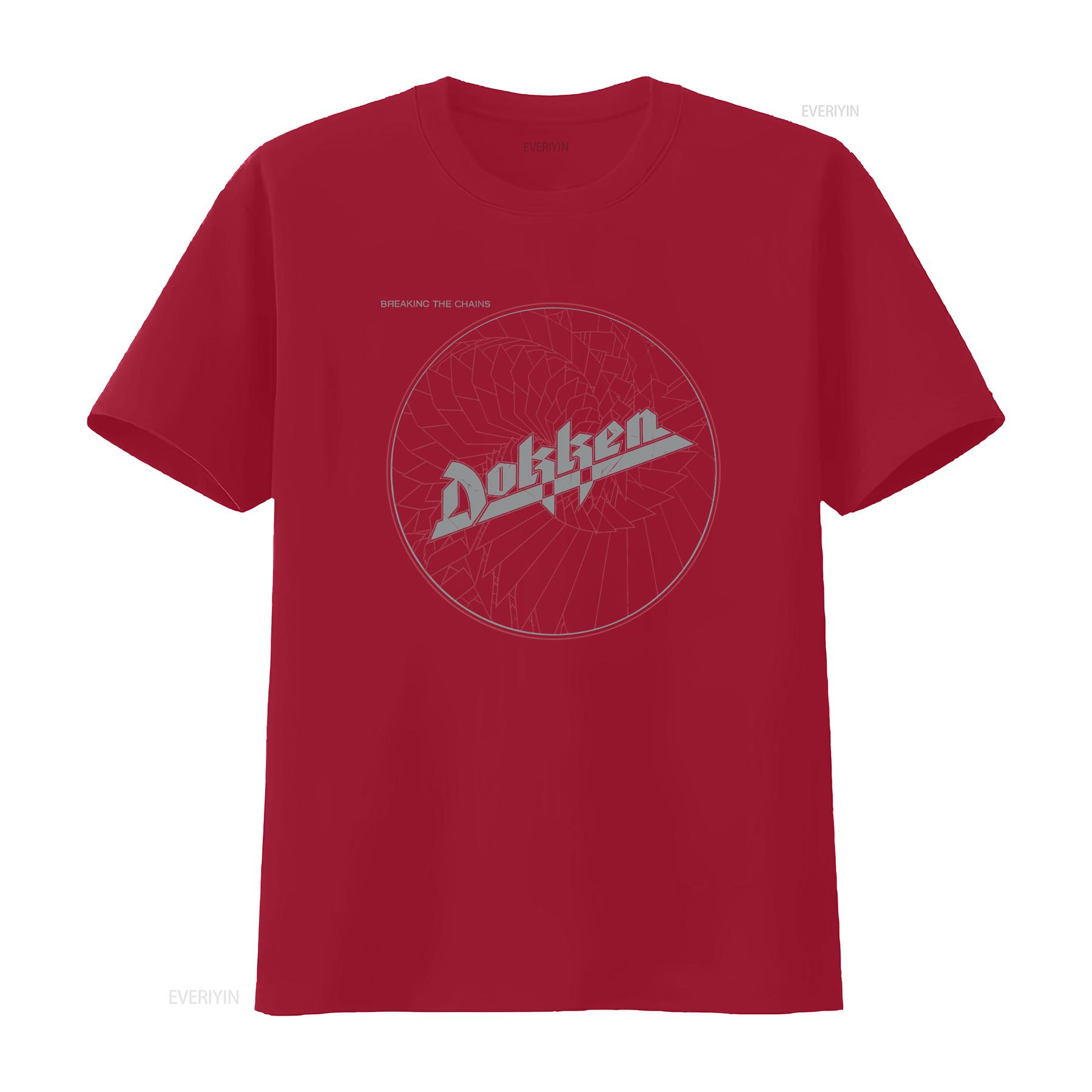 Mens Dokken Breaking The Chains Licensed Rock Band T Shirt Charcoal vintage Washed Stylish Top For Everyday Wear Breathable S