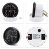 ZMFJH 100-550MM Fuel Level Sensor 0-190ohm 80MM Oil Pressure+Water Temp+Fuel Level+Voltage 7 Color LED for Marine Boat Yacht Car