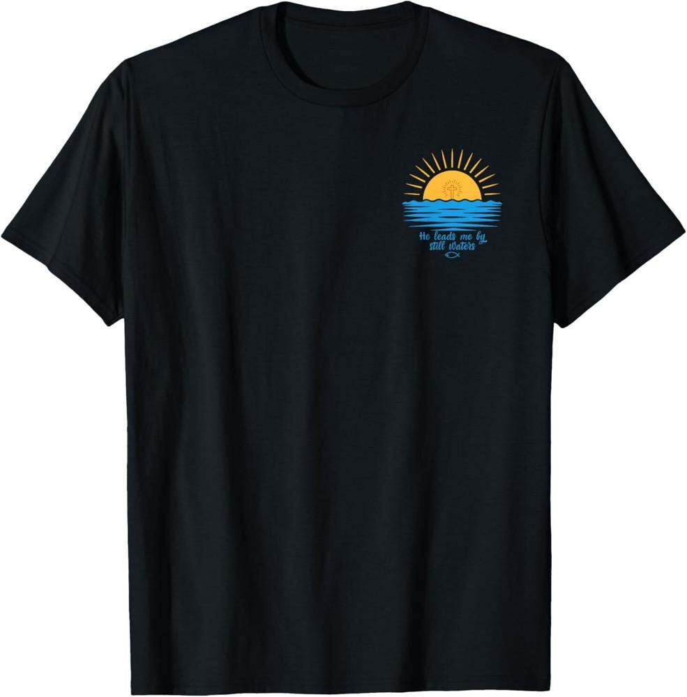 Christian Unisextal Health Anxiety Hates Psalm 23 Retro Sunset Tshirt S