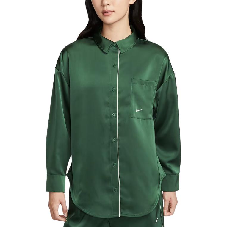 

Nike Logo Single Button Loose Long Sleeve Shirt Women Shirts IM0576-323 S