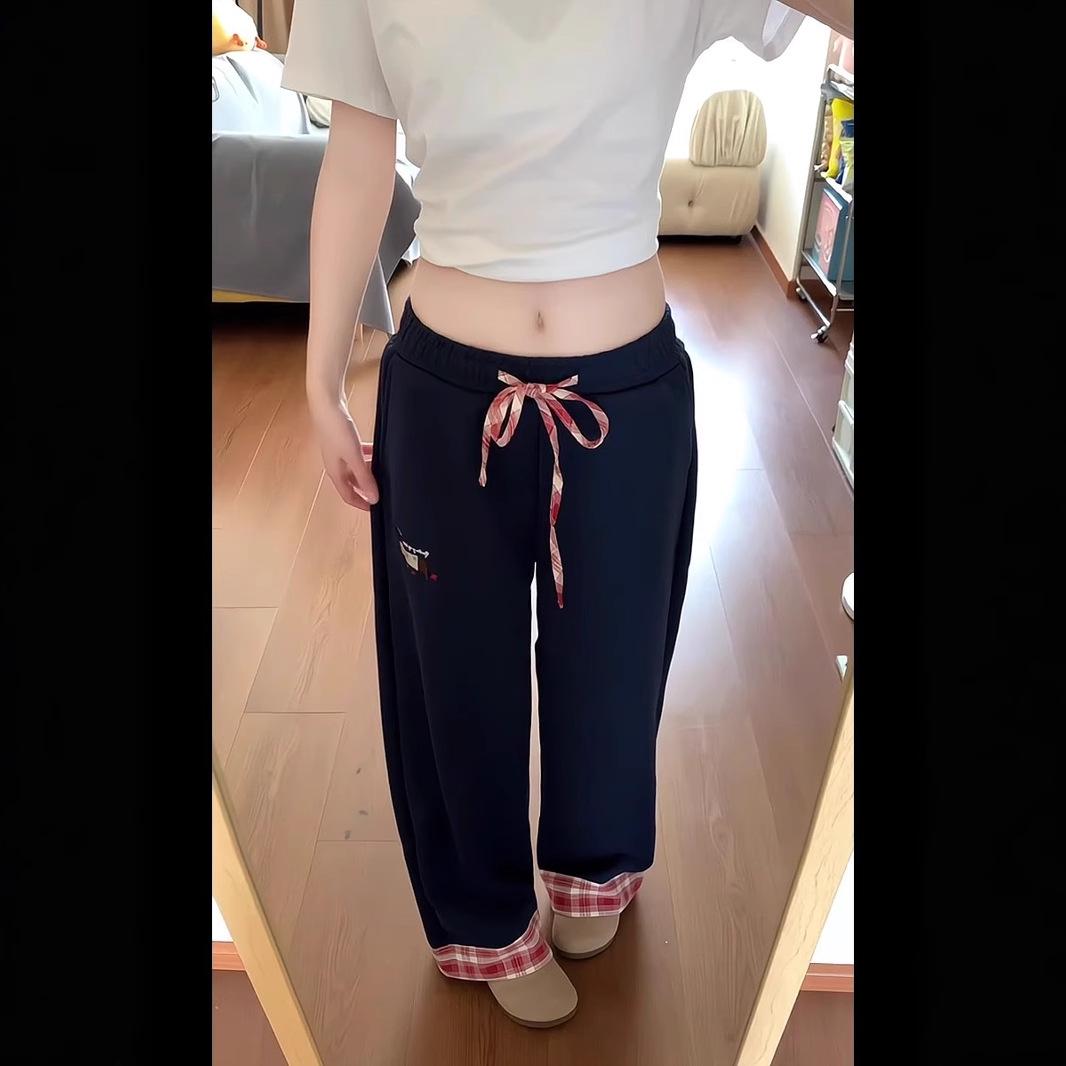 

American Retro Puppy Embroidery Women s Cargo Pants - Loose, Wide-Leg, Sporty, Casual Trousers 3XL світло-сірий колір