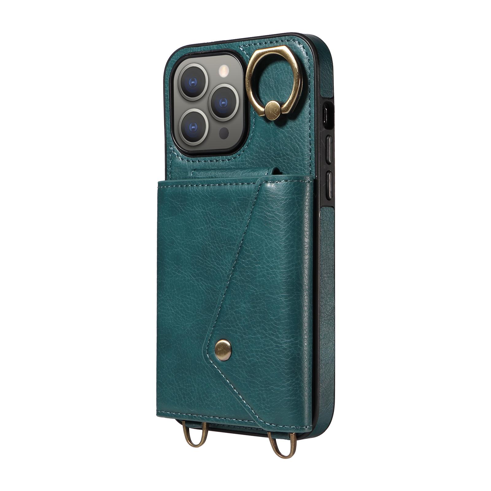 

Дизайн сумки через плечо Держатель для карт Слоты для кольца Кронштейн Чехол для телефона для iPhone XS, XR, XS Max, 7,8,7Plus,8Plus,11,11Pro,11Pro,iPhone 12,13,14,15... iPhone 12 зелёный