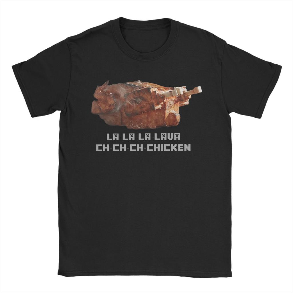 Printed Steve's Lava Chicken Pixel 2025 Movie T Shirt for Men Women 100% Cotton Tee Shirt Short Sleeve Clothing
