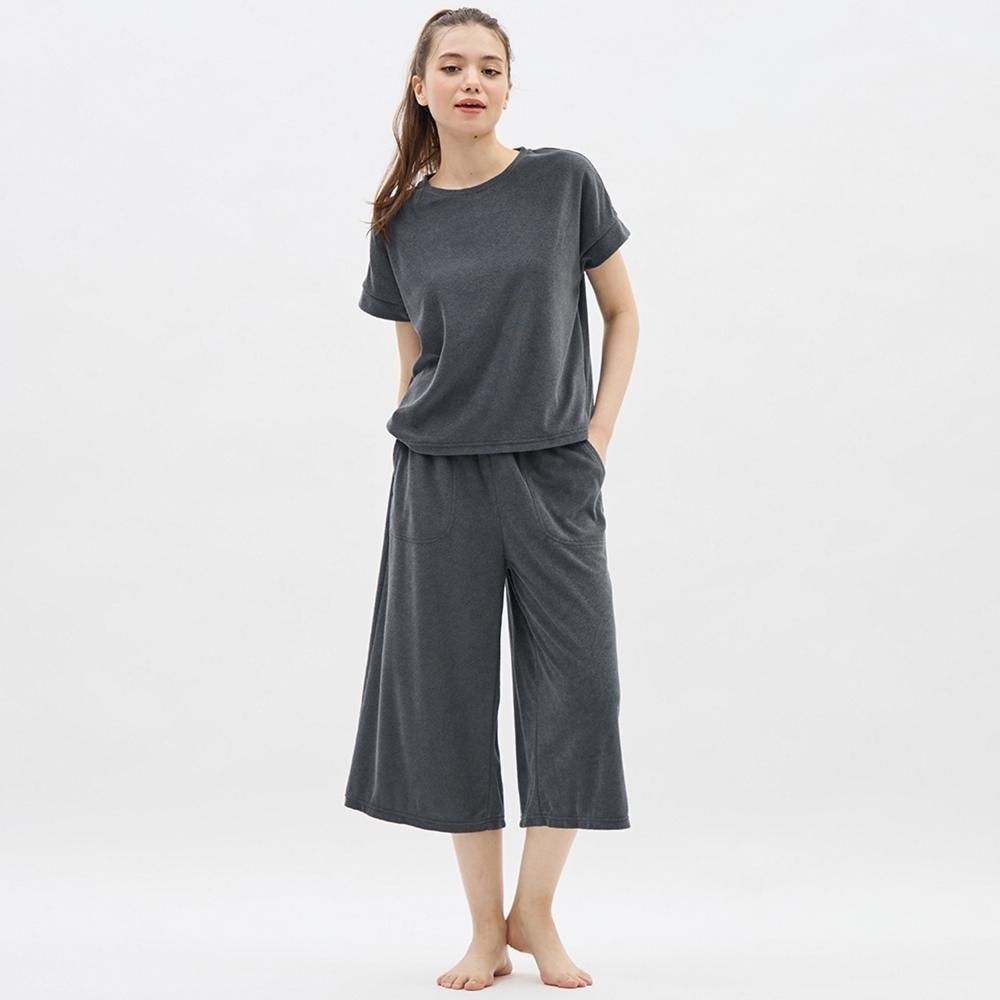 

Комплект для отдыха с мягким ворсом GU by Uniqlo, длина 3 4 с короткими рукавами