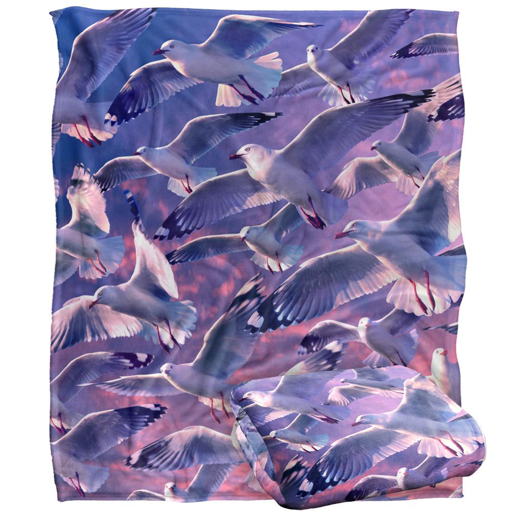 Royce McClure Evening Seagulls Silky Supersoft Blanket