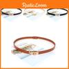 Small Metal Simple Square Buckle Womens Slim Waist Belt For Daily Casual Wear