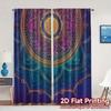 Set Of 2 Flat Printing Curtains Without Rod Floral Mandala Design Holiday Ramadan Printed Durable Polyester Fabric Made