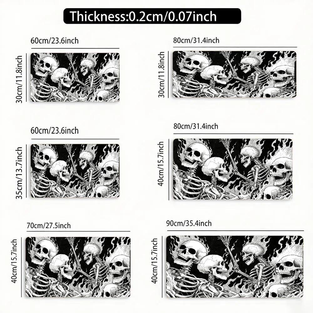 Gothic Burning Skeleton TCG Playmat Mouse Pad Playmat 24"X14" MTG TCG Office Desk Mat for Work Game Laptop Rug Carpet MousePad