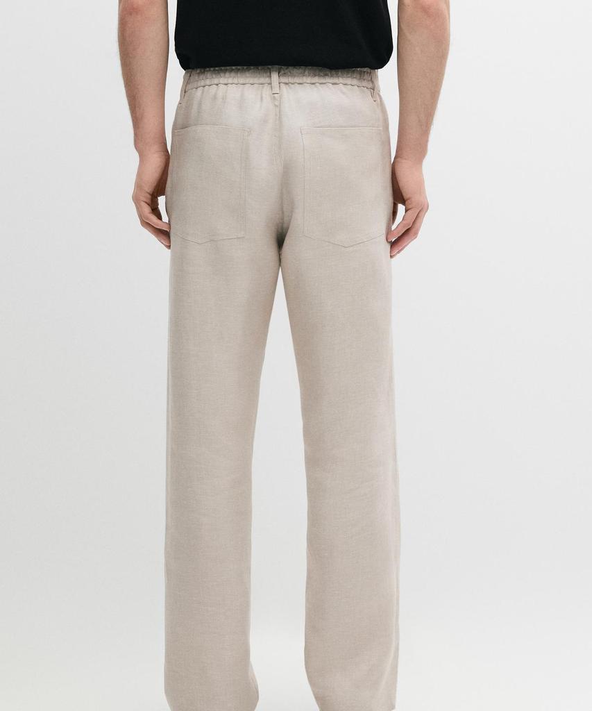 Masimodutti Semi-Jogger Fit Linen Pants