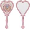 Flower Knows Strawberry Cupid Hand Mirror,Vintage Handheld Mirror,Fancy & Pretty Princess Mirror with Long Handle,Gift for Girls & Women(Milk Pink)