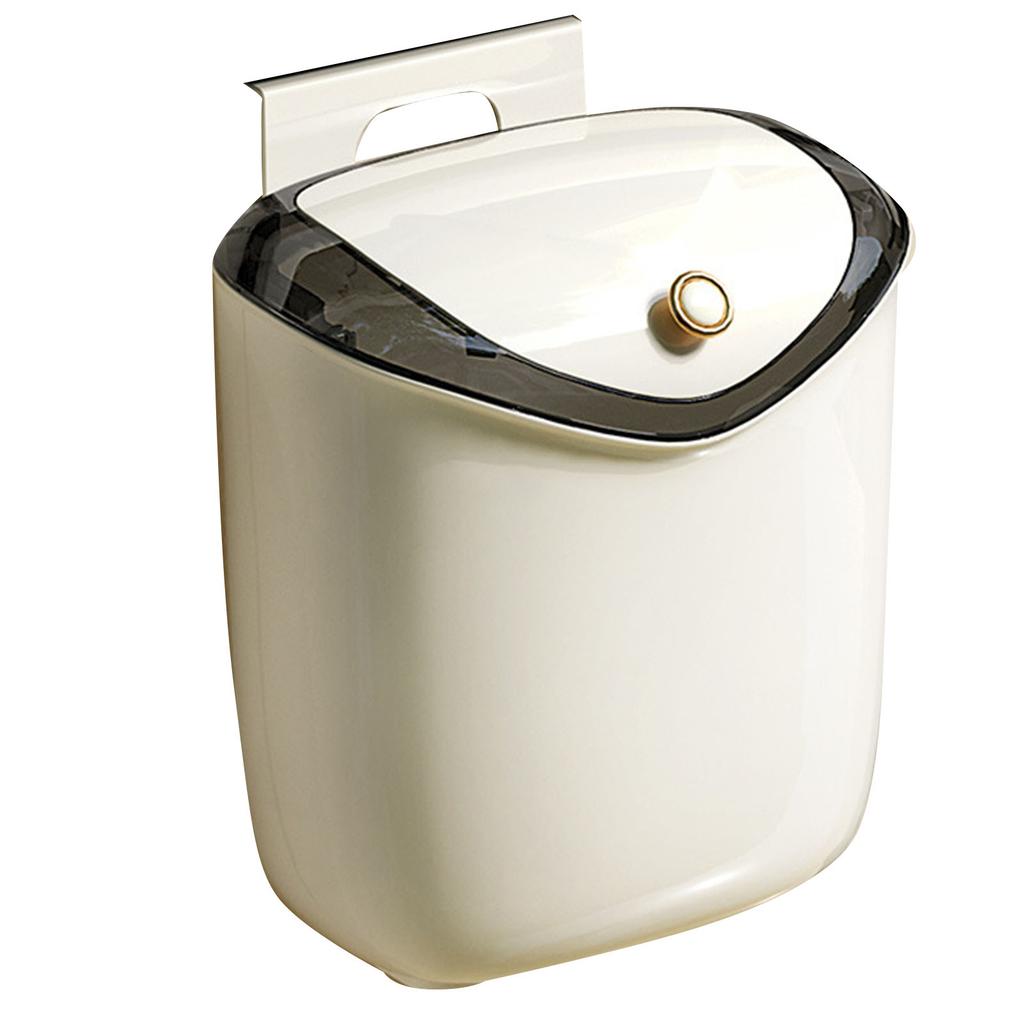 Hanging Small Trash Can Wall Mounted Punch Kitchen Compost Bin with Lid for Counter Top Under Sink Bathroom Living Room