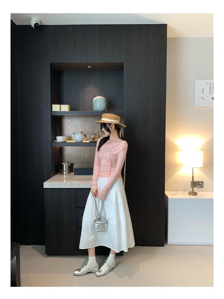 Spicy Girl Halter Neck Lace Ribbon Top 2025 – Chic, Stylish Women's T-Shirt with Pure, Elegant Design