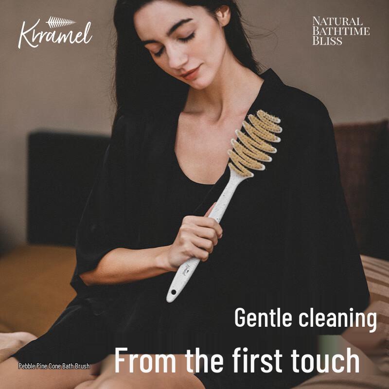 KRRAMEL Long-Handle Exfoliating Pig Bristle Back Scrubber Standard