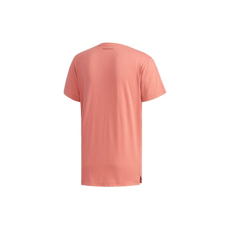 Adidas Neo Ribbed Crew Neck Printed T-Shirt Men Tops Pink FK9916